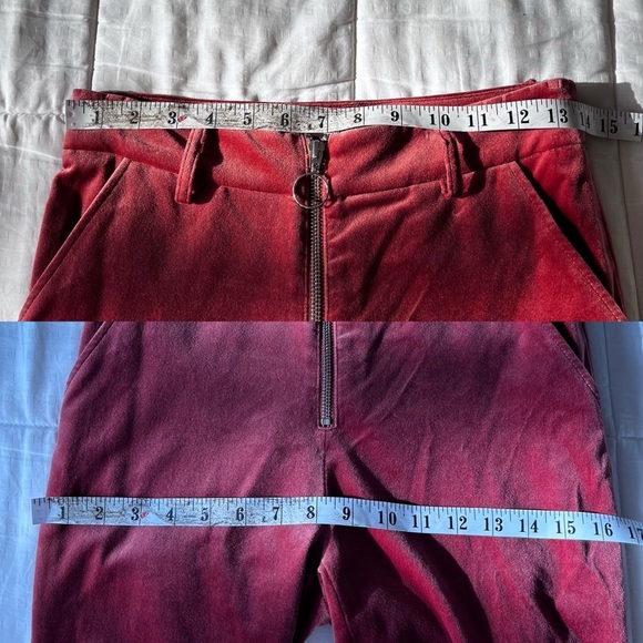 Frame Denim High Waist Velvet O-Ring Zip Flare Pant 0 Spice - Picture 8 of 16